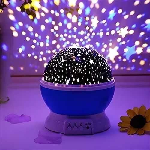 Moon Night Light Lamp – Rotating Star Projector with Multi-Color LED