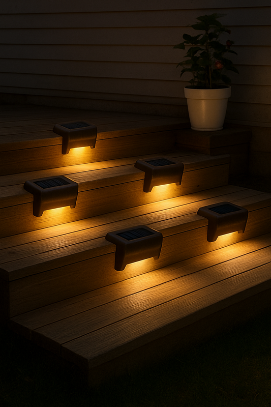 Solar Deck Lights Outdoor Waterproof LED Step and Patio Lighting for Garden