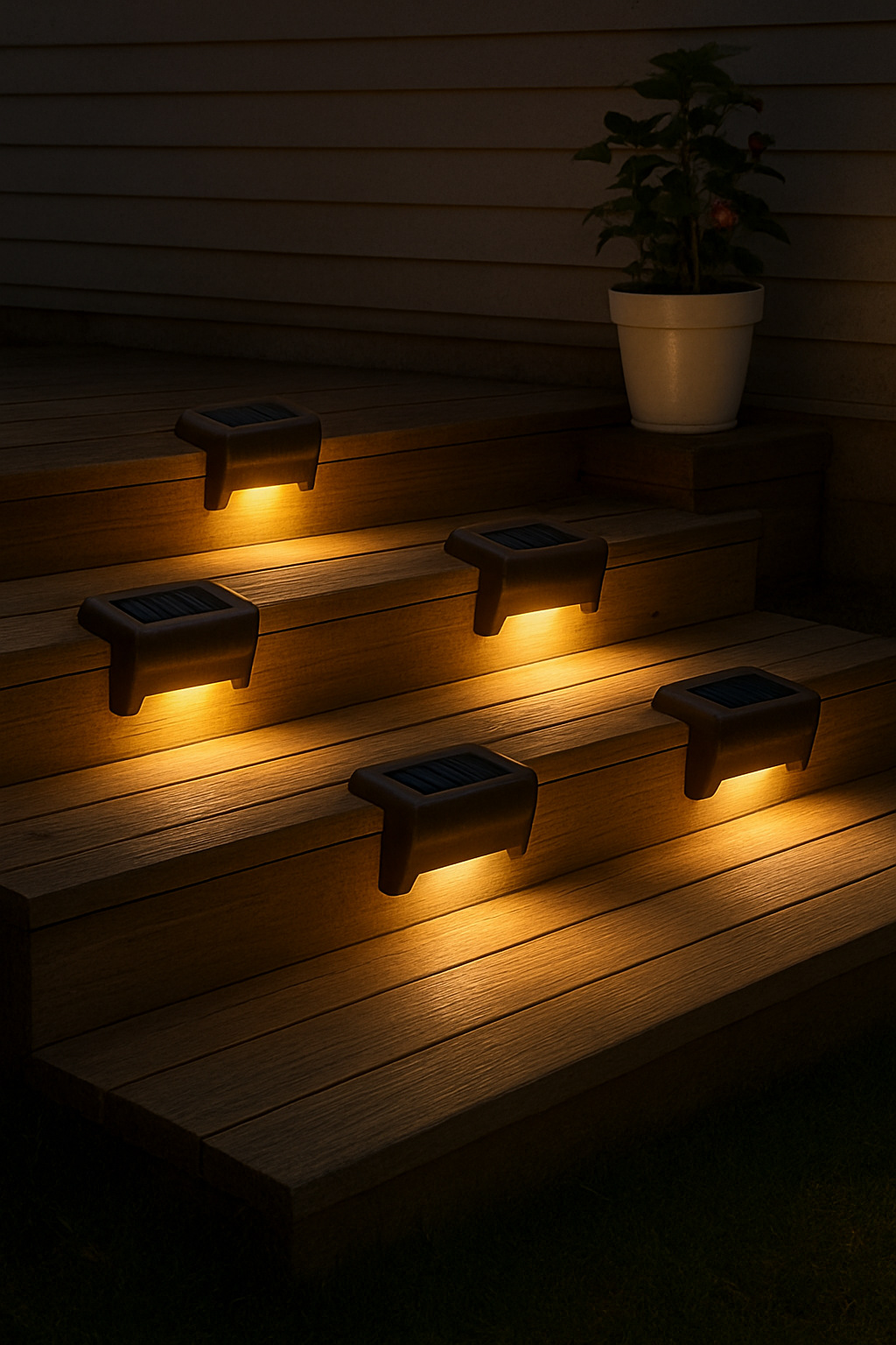Solar Deck Lights Outdoor Waterproof LED Step and Patio Lighting for Garden